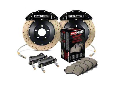 StopTech ST-60 Performance Drilled Coated 2-Piece Front Big Brake Kit with 380x32mm Rotors; Black Calipers (06-13 Corvette C6)