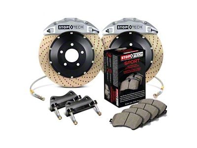 StopTech ST-60 Performance Drilled Coated 2-Piece Front Big Brake Kit with 380x32mm Rotors; Silver Calipers (06-13 Corvette C6)