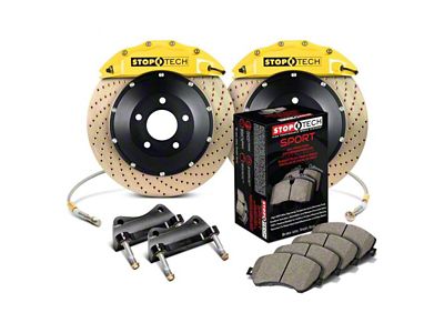 StopTech ST-60 Performance Drilled Coated 2-Piece Front Big Brake Kit with 380x32mm Rotors; Yellow Calipers (06-13 Corvette C6)