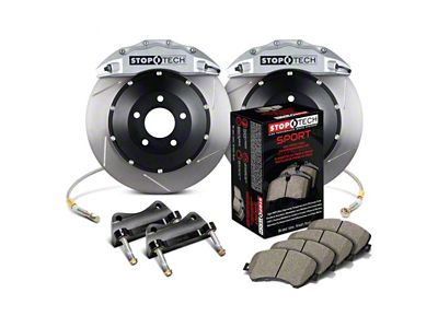StopTech ST-60 Performance Slotted 2-Piece Front Big Brake Kit with 355x32mm Rotors; Silver Calipers (97-04 Corvette C5)