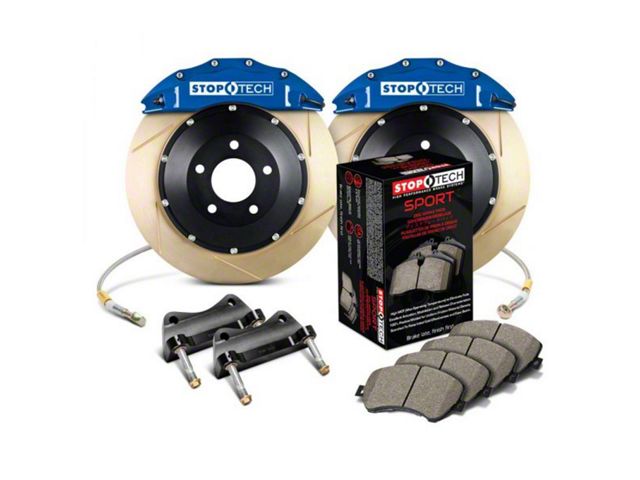 StopTech ST-60 Performance Slotted Coated 2-Piece Front Big Brake Kit with 355x32mm Rotors; Blue Calipers (97-04 Corvette C5)