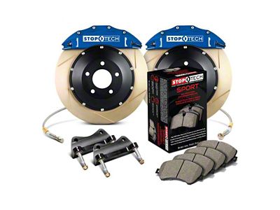 StopTech ST-60 Performance Slotted Coated 2-Piece Front Big Brake Kit with 380x32mm Rotors; Blue Calipers (97-04 Corvette C5)
