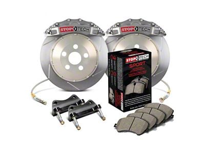 StopTech ST-60 Trophy Sport Slotted 2-Piece Front Big Brake Kit with 355x32mm Rotors; Silver Calipers (97-04 Corvette C5)