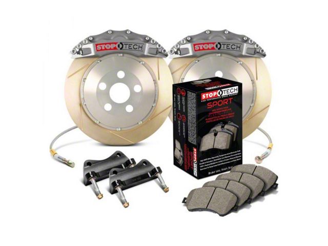 StopTech ST-60 Trophy Sport Slotted Coated 2-Piece Front Big Brake Kit with 355x32mm Rotors; Silver Calipers (97-04 Corvette C5)