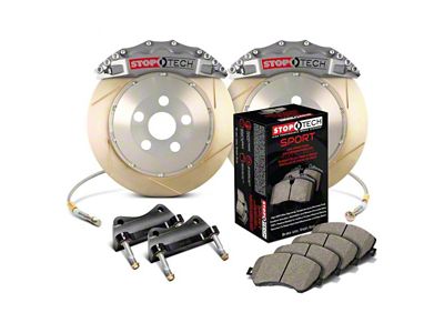 StopTech ST-60 Trophy Sport Slotted Coated 2-Piece Front Big Brake Kit with 355x32mm Rotors; Silver Calipers (97-04 Corvette C5)