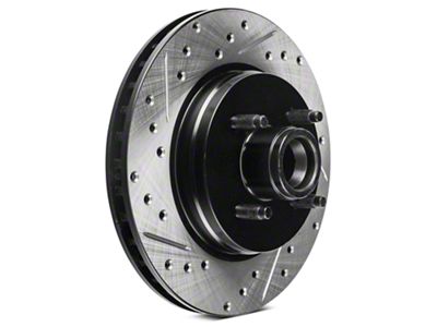 StopTech Sport Cross-Drilled and Slotted Rotors; Front Pair (87-93 5.0L Mustang)