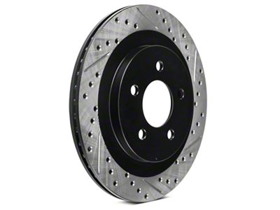 StopTech Sport Cross-Drilled and Slotted Rotors; Rear Pair (05-14 Mustang, Excluding 13-14 GT500)