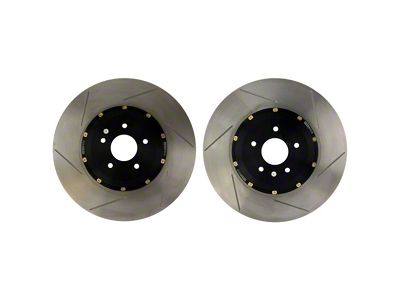 StopTech 2-Piece AeroRotor and Hat Slotted Rotors; Front Pair (11-14 Mustang GT w/ Performance Pack; 12-13 Mustang BOSS 302; 07-12 Mustang GT500)