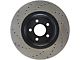 StopTech Sport Cross-Drilled Brake Rotor; Front Driver Side (15-23 Mustang EcoBoost w/o Performance Pack, V6)