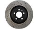 StopTech Sport Cross-Drilled Brake Rotor; Front Driver Side (15-23 Mustang GT w/o Performance Pack, EcoBoost w/ Performance Pack)
