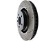 StopTech Sport Cross-Drilled Brake Rotor; Front Driver Side (15-23 Mustang GT w/o Performance Pack, EcoBoost w/ Performance Pack)