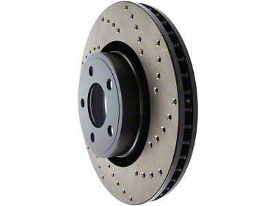 StopTech Sport Cross-Drilled Brake Rotor; Front Passenger Side (15-23 Mustang EcoBoost w/o Performance Pack, V6)