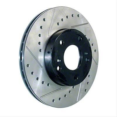 StopTech Premium High Carbon 13-14 Ford Mustang/Shelby GT500 Left Rear Disc Drilled Brake Rotor main image 0