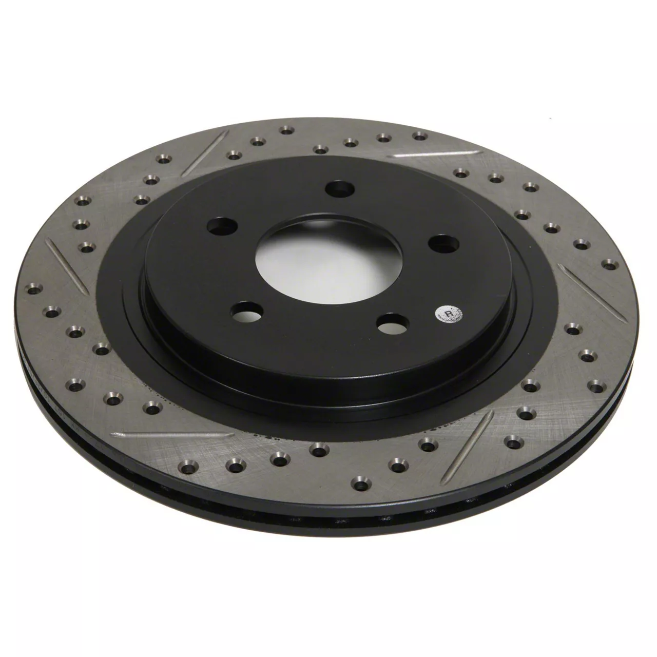 StopTech Mustang Sport CrossDrilled and Slotted Rotor; Rear Driver