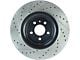 StopTech Sport Drilled and Slotted Rotor; Front Driver Side (15-23 Mustang GT w/o Performance Pack, EcoBoost w/ Performance Pack)