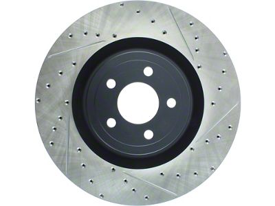 StopTech Sport Drilled and Slotted Rotor; Front Driver Side (15-23 Mustang GT w/ Performance Pack)