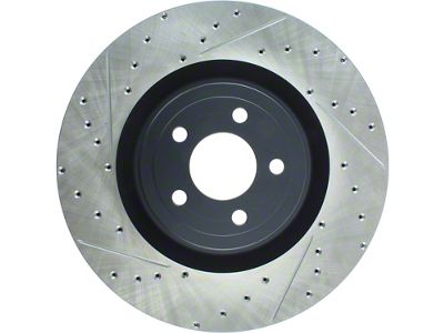 StopTech Sport Drilled and Slotted Rotor; Front Passenger Side (15-23 Mustang GT w/ Performance Pack)