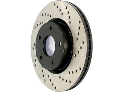 StopTech Sportstop Cryo Sport Drilled Rotor; Front Driver Side (11-14 Mustang GT w/o Performance Pack)