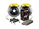 StopTech ST-40 Aero Drilled 1-Piece Front Big Brake Kit; Yellow Calipers (05-10 Mustang GT)