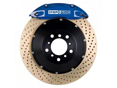 StopTech ST-40 Performance Drilled Coated 2-Piece Front Big Brake Kit with 332x32mm Rotors; Blue Calipers (94-04 Mustang Cobra, Bullitt, Mach 1)