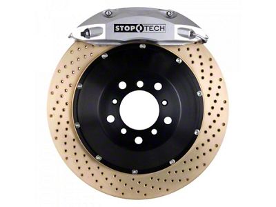 StopTech ST-40 Performance Drilled Coated 2-Piece Front Big Brake Kit with 332x32mm Rotors; Silver Calipers (94-04 Mustang Cobra, Bullitt, Mach 1)