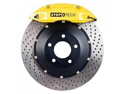 StopTech ST-40 Performance Drilled 2-Piece Front Big Brake Kit with 332x32mm Rotors; Yellow Calipers (94-04 Mustang Cobra, Bullitt, Mach 1)