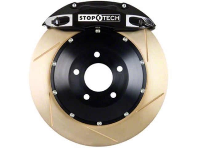StopTech ST-40 Performance Slotted Coated 2-Piece Front Big Brake Kit with 355x32mm Rotors; Black Calipers (94-04 Mustang Cobra, Bullitt, Mach 1)
