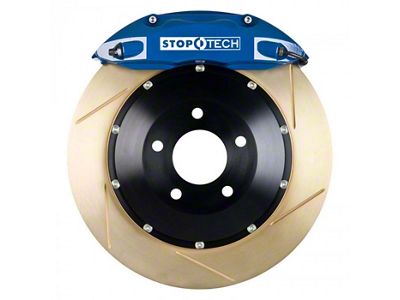 StopTech ST-40 Performance Slotted Coated 2-Piece Front Big Brake Kit with 332x32mm Rotors; Blue Calipers (94-04 Mustang Cobra, Bullitt, Mach 1)