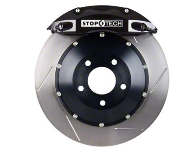 StopTech ST-40 Performance Slotted 2-Piece Front Big Brake Kit with 332x32mm Rotors; Black Calipers (94-04 Mustang Cobra, Bullitt, Mach 1)