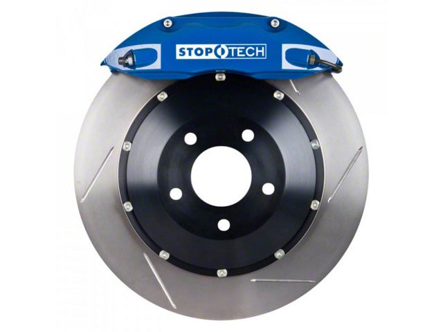 StopTech ST-40 Performance Slotted 2-Piece Front Big Brake Kit; Blue Calipers (05-10 Mustang GT)