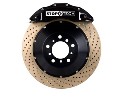 StopTech ST-60 Performance Drilled Coated 2-Piece Front Big Brake Kit; Black Calipers (11-14 Mustang GT Brembo; 12-13 Mustang BOSS 302; 07-12 Mustang GT500)