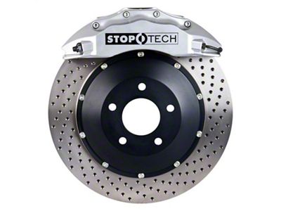 StopTech ST-60 Performance Drilled 2-Piece Front Big Brake Kit with 355x32mm Rotors; Silver Calipers (05-10 Mustang GT)