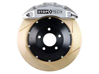 StopTech ST-60 Performance Slotted Coated 2-Piece Front Big Brake Kit with 355x32mm Rotors; Silver Calipers (05-10 Mustang GT)