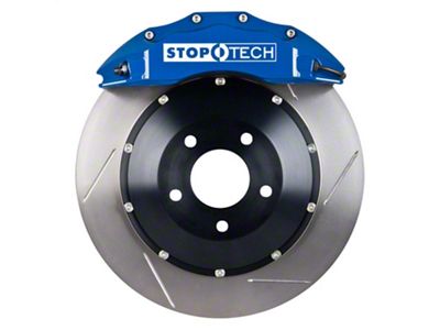 StopTech ST-60 Performance Slotted 2-Piece Front Big Brake Kit with 355x32mm Rotors; Blue Calipers (05-10 Mustang GT)