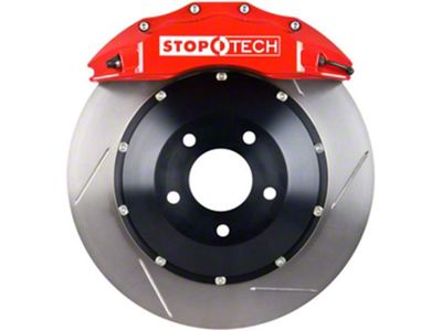 StopTech ST-60 Performance Slotted 2-Piece Front Big Brake Kit with 355x32mm Rotors; Red Calipers (05-10 Mustang GT)