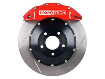 StopTech ST-60 Performance Slotted 2-Piece Front Big Brake Kit with 380x32mm Rotors; Red Calipers (05-10 Mustang GT)