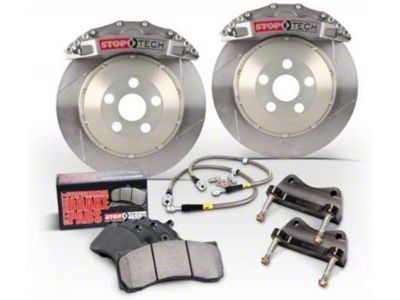 StopTech ST-60 Trophy Sport Slotted 2-Piece Front Big Brake Kit with 380x32mm Rotors; Silver Calipers (05-10 Mustang GT)