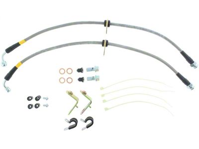 StopTech Stainless Steel Braided Brake Line Kit; Front (11-14 Mustang GT w/o Performance Pack)