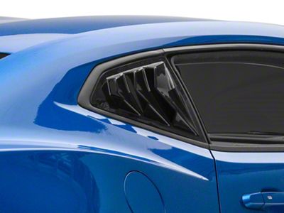 Bakkdraft Quarter Window Louvers; Unpainted Black (16-24 Camaro Coupe)