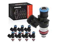 Fuel Injector Kit; Set of 8; Black (10-15 V8 Camaro)