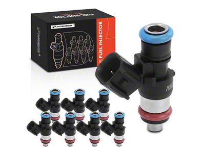 Fuel Injector Kit; Set of 8; Black (10-15 V8 Camaro)