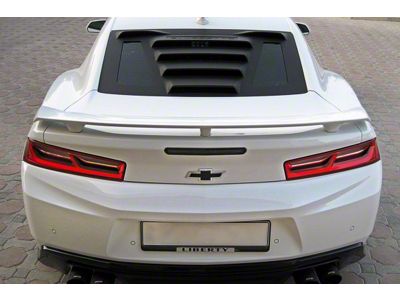 Tekno 1 Rear Window Louvers; Unpainted Black (16-24 Camaro Coupe)