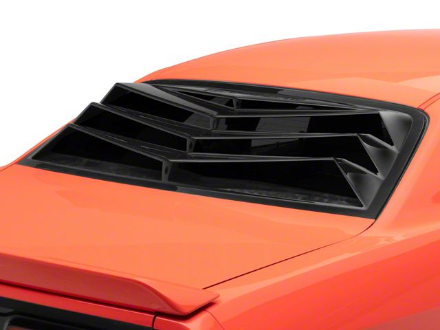 Bakkdraft Rear Window Louvers; Unpainted Black (08-23 Challenger)