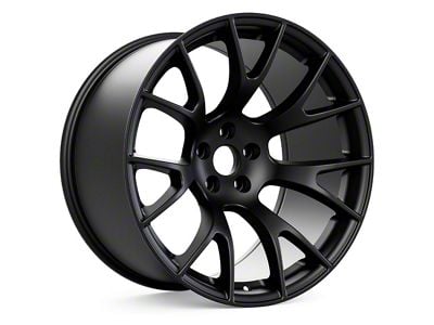 Hellcat Style Matte Black Wheel; 20x9; 20mm Offset (08-23 RWD Challenger, Excluding Widebody)