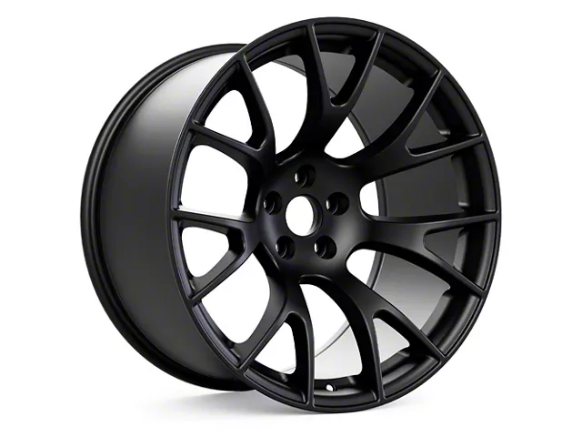 Hellcat Style Matte Black Wheel; Rear Only; 20x10.5 (08-23 RWD Challenger, Excluding Widebody)