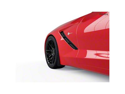 Mud Flaps; Front; Dry Carbon Fiber Vinyl (14-19 Corvette C7)