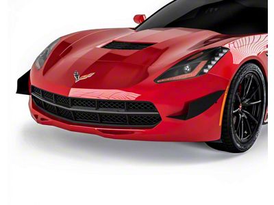 V3R Front Bumper Canards; Dry Carbon Fiber Vinyl (14-19 Corvette C7)