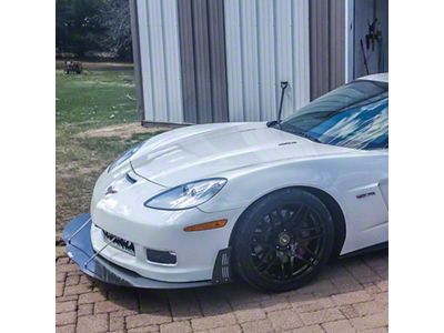 VR3 Front Bumper Lip Splitter; Dry Carbon Fiber Vinyl (06-13 Corvette C6 Z06)