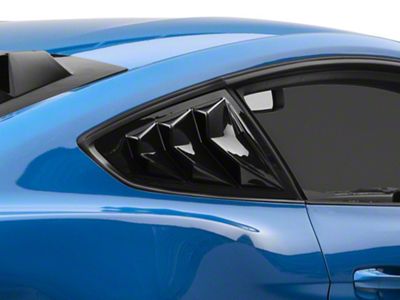 Bakkdraft Quarter Window Louvers; Unpainted Black (15-23 Mustang Fastback)