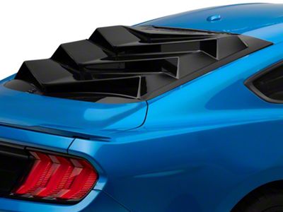 Bakkdraft Rear Window Louvers; Unpainted Black (15-25 Mustang Fastback)